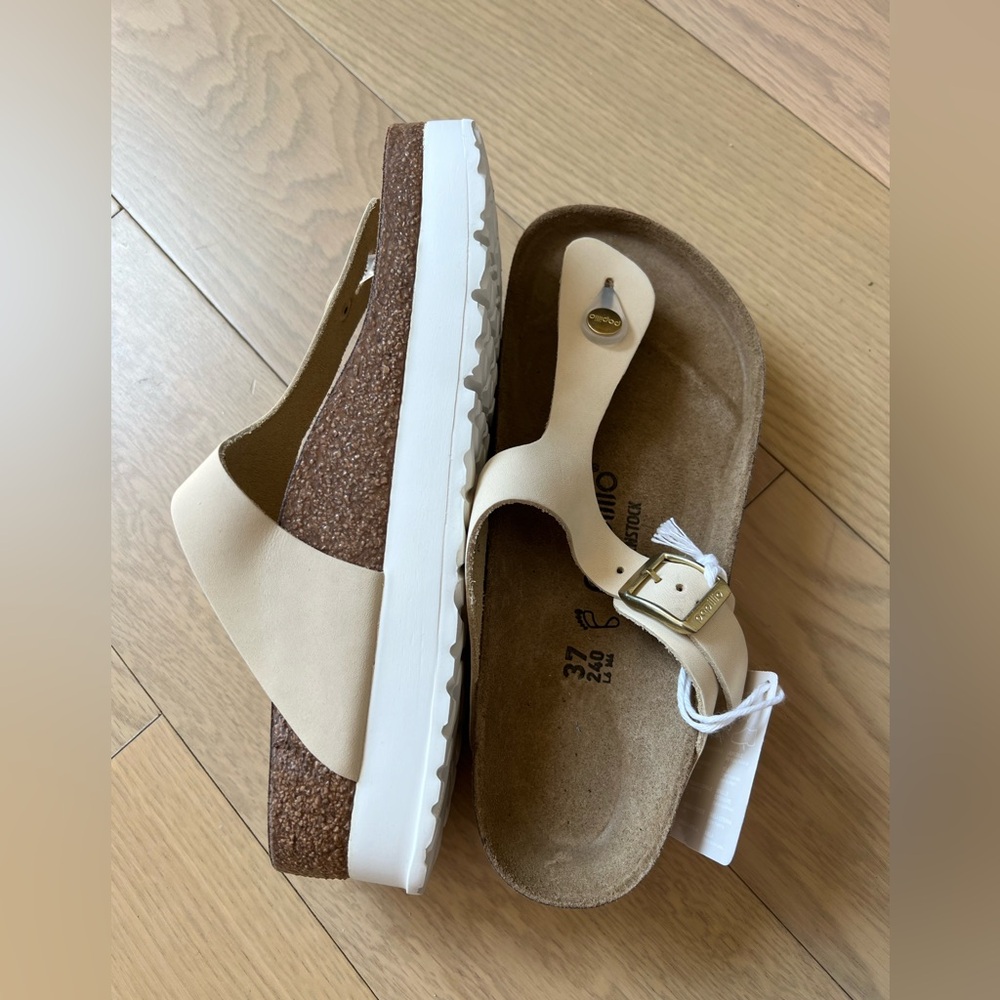 NEW Birkenstock Gizeh Papillio platform Sz 37